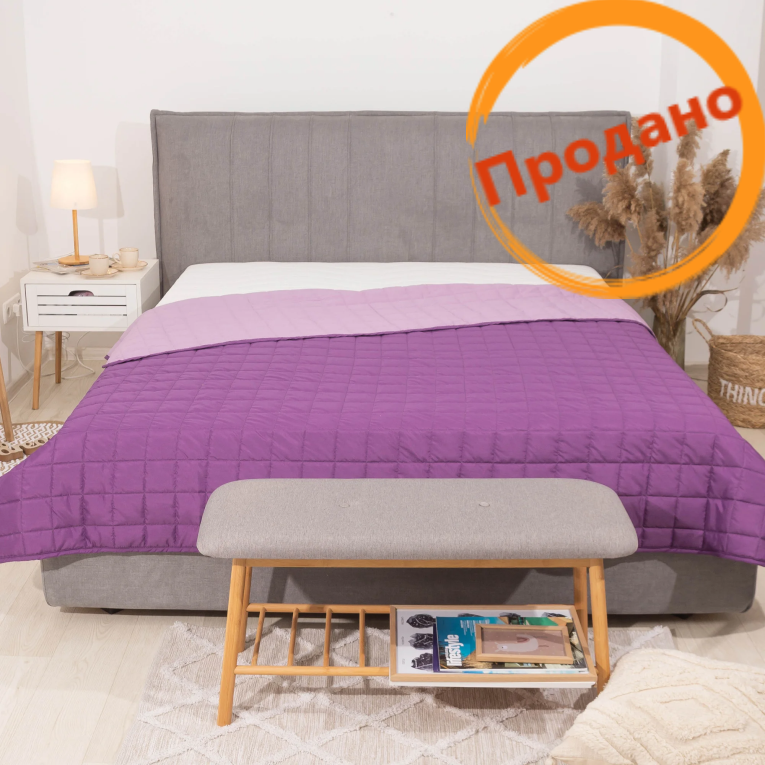 Красивое стеганое покрывало на односпальную кровать Viluta пурпурно лавандовый