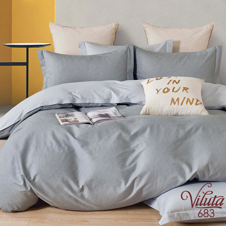 Двуспальный комплект постельного белья сатин Вилюта 683