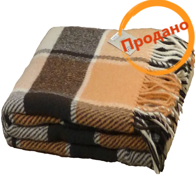 Шерстяной плед на кровать полуторную Влади Эльф белый - коралловый - коричневый 5